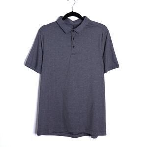 LULULEMON Evolution Polo Shirt Heathered Gray Short Sleeve Men's S